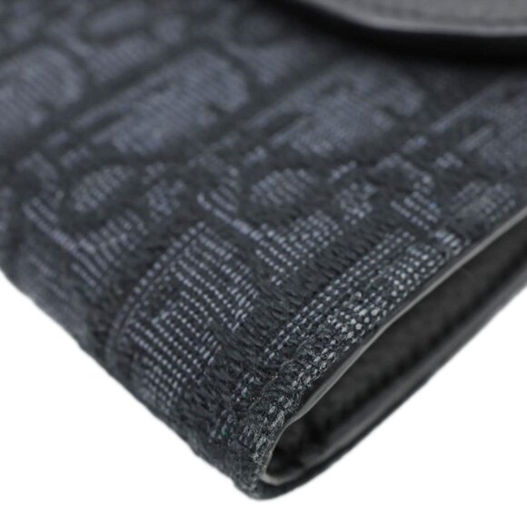 Christian Dior  Saddle Oblique Jacquard Leather Wallet Black - Picture 7 of 10